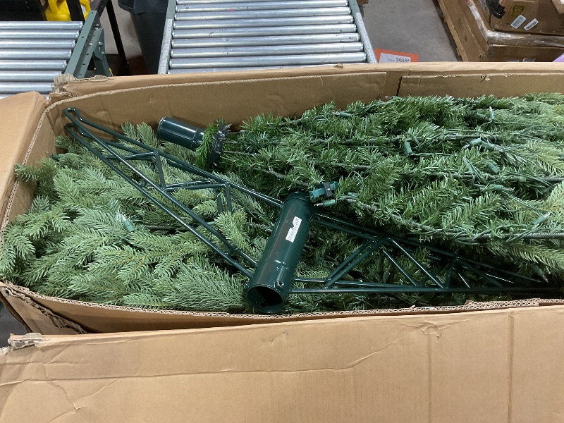 Photo 1 of **PARTIAL SET/BOX 2 of 2 ONLY**Fraser Hill Farm 12-Ft. Foxtail Pine Artificial Christmas Tree with White Incandescent Smart Lights and Stand, Prelit Foldable Fake Tree with Realistic Foliage for Home Decoration