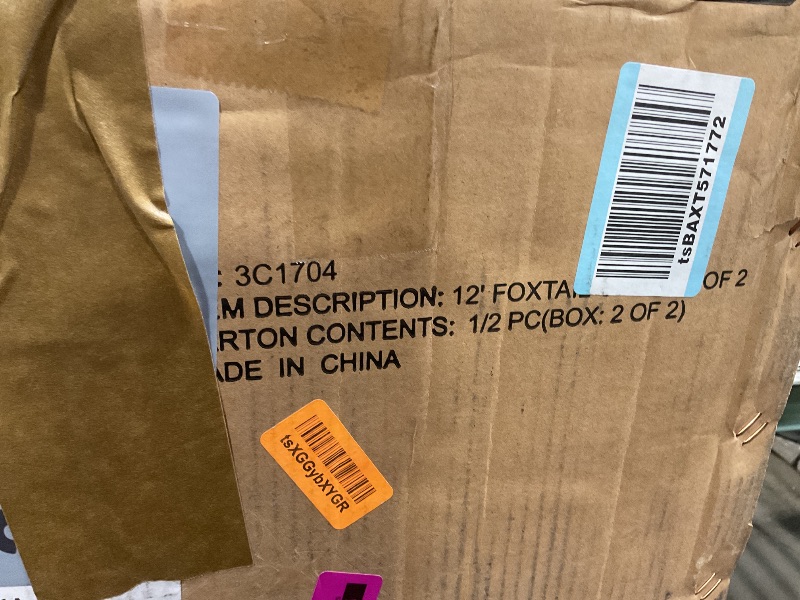 Photo 1 of **PARTIAL SET/BOX 2 of 2 ONLY**Fraser Hill Farm 12-Ft. Foxtail Pine Artificial Christmas Tree with White Incandescent Smart Lights and Stand, Prelit Foldable Fake Tree with Realistic Foliage for Home Decoration