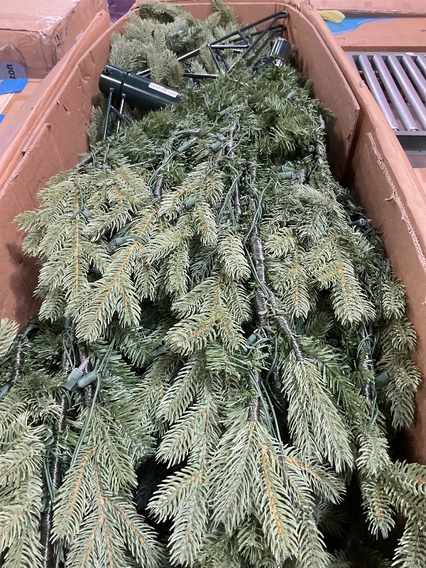 Photo 1 of **PARTIAL SET/BOX 2 of 2 ONLY**Fraser Hill Farm 12-Ft. Foxtail Pine Artificial Christmas Tree with White Incandescent Smart Lights and Stand, Prelit Foldable Fake Tree with Realistic Foliage for Home Decoration
