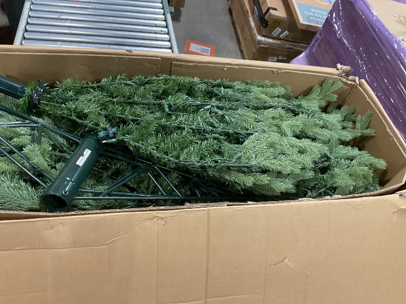 Photo 1 of **PARTIAL SET/BOX 2 of 2 ONLY**Fraser Hill Farm 12-Ft. Foxtail Pine Artificial Christmas Tree with White Incandescent Smart Lights and Stand, Prelit Foldable Fake Tree with Realistic Foliage for Home Decoration