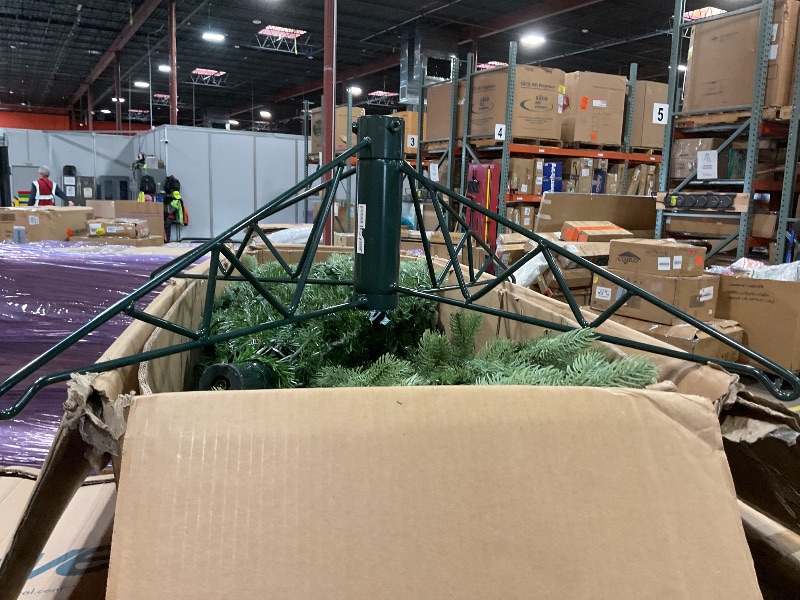 Photo 1 of **PARTIAL SET/BOX 2 of 2 ONLY**Fraser Hill Farm 12-Ft. Foxtail Pine Artificial Christmas Tree with White Incandescent Smart Lights and Stand, Prelit Foldable Fake Tree with Realistic Foliage for Home Decoration