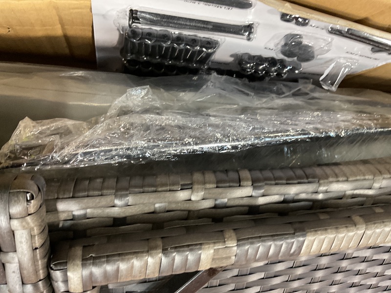 Photo 1 of ****PARTIAL SET ONLY 1***** YITAHOME Outdoor Wicker Chaise Lounge Chair Set of 4 w/Storage, Rattan Patio Pool Lounger with Adjustable Backrest, Arm, Cushion, Pillow and Wheel for Poolside Backyard Porch Garden Beach