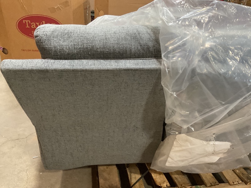 Photo 1 of ****PRE- ASSEMBLED/ HAS HOLE & STAINS***** Signature Design by Ashley Barnsana Minimalist Power Reclining Loveseat with Console and USB Charging Ports, Gray