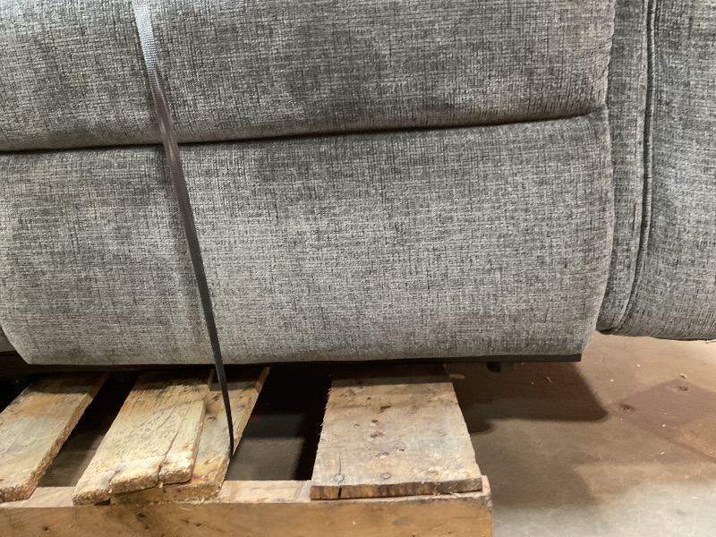 Photo 1 of ****PRE- ASSEMBLED/ HAS HOLE & STAINS***** Signature Design by Ashley Barnsana Minimalist Power Reclining Loveseat with Console and USB Charging Ports, Gray
