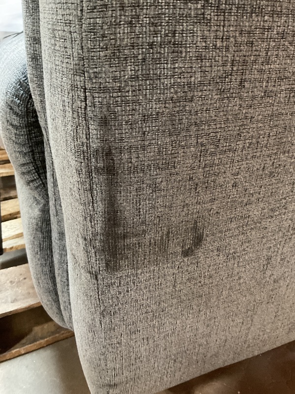 Photo 1 of ****PRE- ASSEMBLED/ HAS HOLE & STAINS***** Signature Design by Ashley Barnsana Minimalist Power Reclining Loveseat with Console and USB Charging Ports, Gray