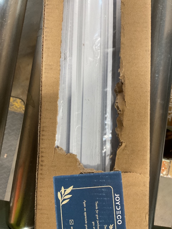 Photo 1 of Joydeco Cordless Zebra Blinds (Pro), Dual Layer Light Control Zebra Blinds for Windows, Light-Proof Aluminum Cover, Free-Stop Roller Shades for Home & Office (White,34" W x 75" H)