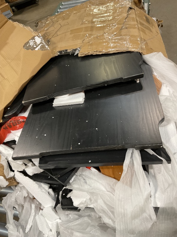 Photo 1 of ****FOR PARTS ONLY HAS DAMAGED PIECES*** Gracava Breakfast Nook Table Set for Kitchen - Black L Shaped Bench Solid Wood Corner Bench Dining Set with Space Saving Kitchen Booth Seating for 4-6 People Dinner Room