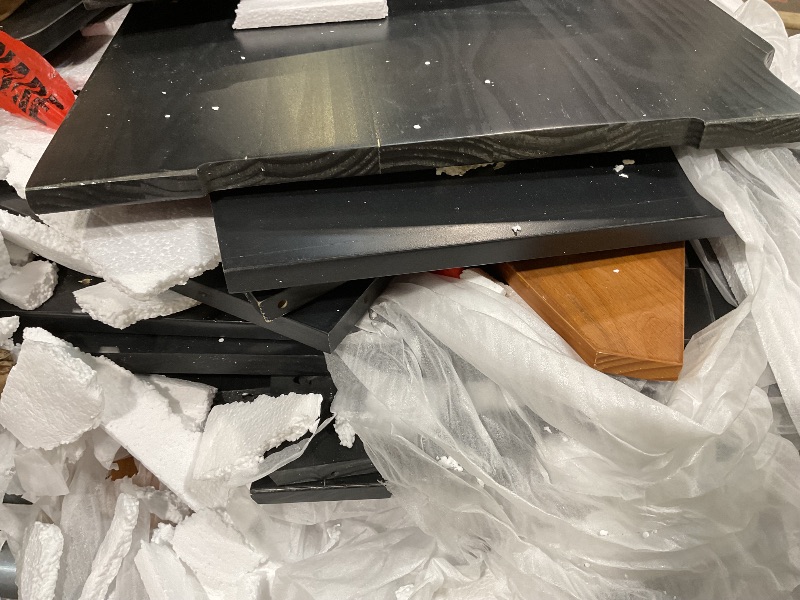 Photo 1 of ****FOR PARTS ONLY HAS DAMAGED PIECES*** Gracava Breakfast Nook Table Set for Kitchen - Black L Shaped Bench Solid Wood Corner Bench Dining Set with Space Saving Kitchen Booth Seating for 4-6 People Dinner Room