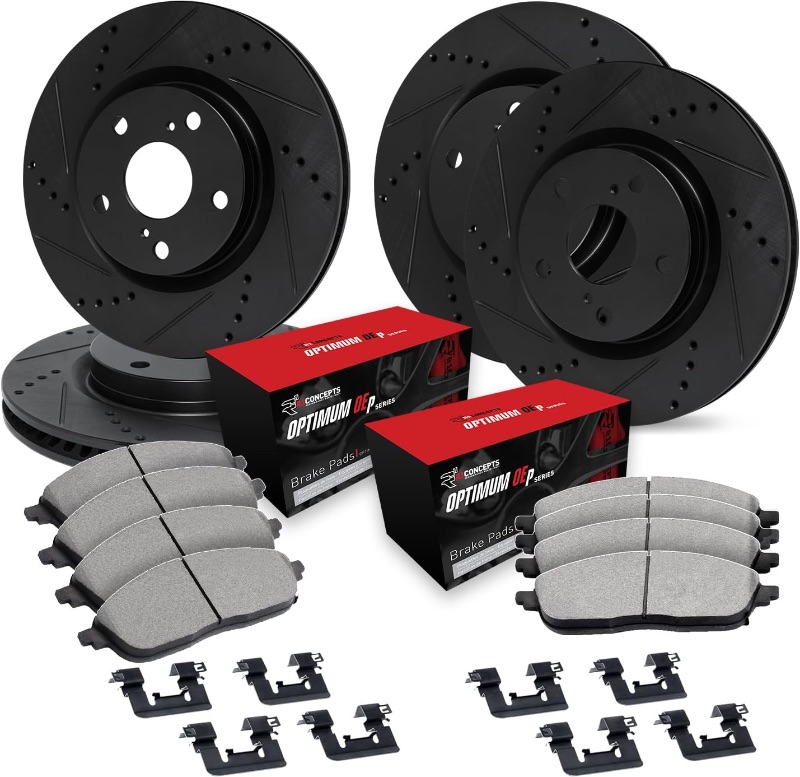 Photo 1 of R1 Concepts Front and Rear Brakes and Rotors| Hardware Included| Front and Rear Optimum OEp Brake Pads and Rotors Kit| Fits 2018-2022 Dodge Durango; 2012-2021 Jeep Grand Cherokee