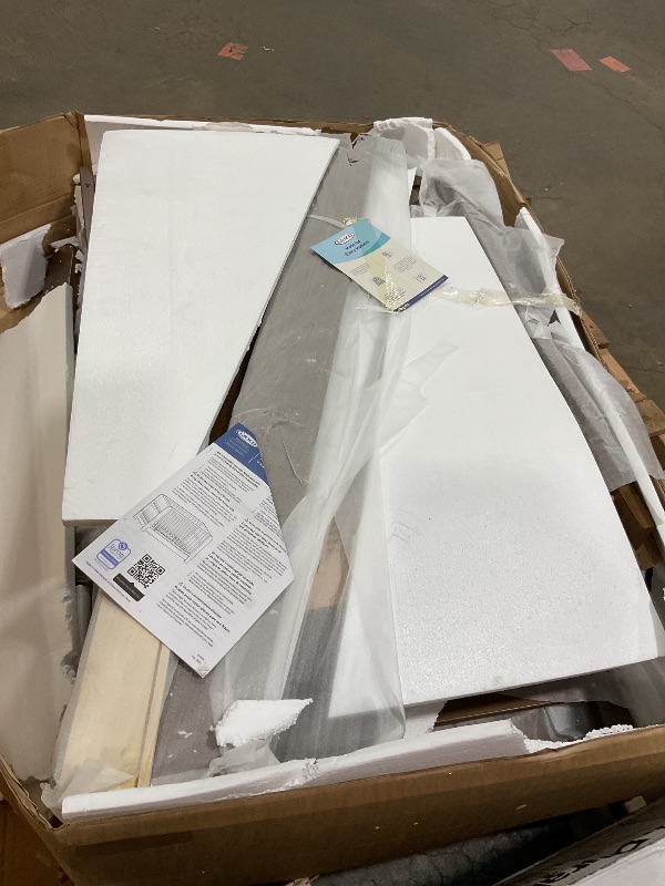 Photo 1 of ***FOR PARTS ONLY/ HAS DAMAGES*** Graco Read-with-Me 4-in-1 Convertible Crib with Drawer (Hazelnut) - GREENGUARD Gold Certified Converts to Toddler Bed, Daybed, and Functional Bookshelves