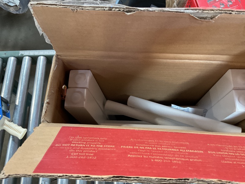 Photo 1 of ***MISSING ASSEMBLY HARDWARE*** Linon Zeke White 24" Counter Stool with Round Seat