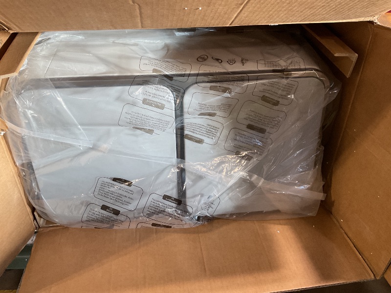 Photo 1 of ***FOR PARTS/ DAMAGED*** SONGMICS Trash Can, 2 x 10.6 Gallon (2 x 40 L) Garbage Can for Kitchen, with 15 Trash Bags, 2 Compartments, Plastic Inner Buckets and Hinged Lids, Airtight, White and Gray ULTB730W80