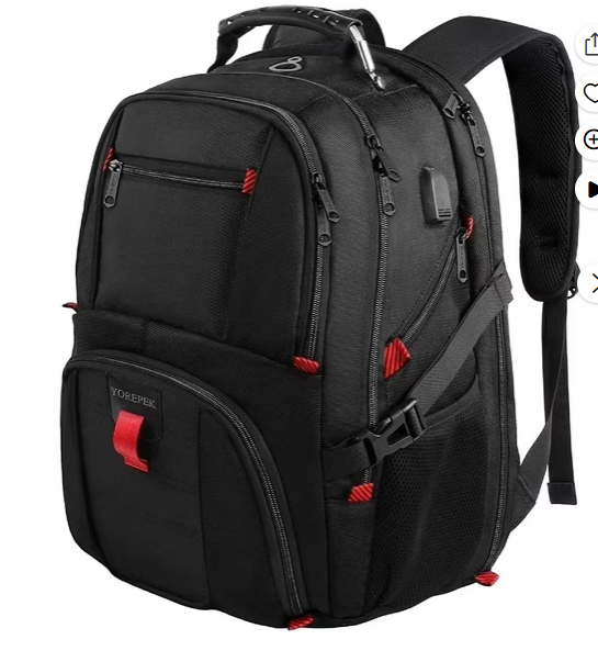 Photo 1 of ***HAS SCRATCHES ON MATERIAL *** Yorepek 18.4 inch Laptop Backpack with USB Charger Port, TSA Friendly Carry on Backpack ( Black & Red )