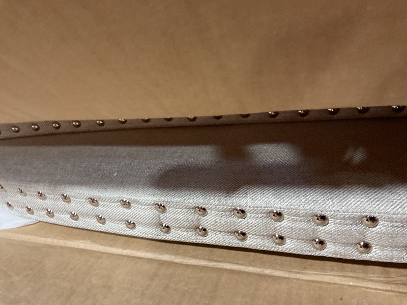 Photo 1 of ***MISSING ASSEMBLY PIECES*** Acosure Upholstered Full Size Daybed with Two Drawers,Linen Bed Frame W/Diamond-Tufted Backrest and Armrests,for Guest Room,Bedroom,Apartment,Hotel,Beige