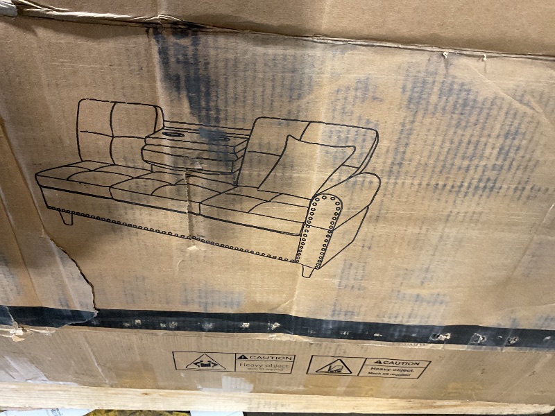 Photo 1 of **PARTIAL SET** Lyngins Sectional Couches for Living Room L Shaped Couch 3-Piece Sectional Sofa Set 98" Storage Ottoman and 2 Toss Pillows for Living Room and Small Apartment, Gray