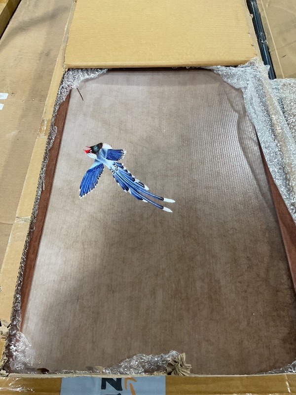 Photo 1 of *** Minor cut *** Furnnylane 4 Panel Room Divider Screen,Double Faced Blackout Panel Divider Folding Panel Screen Divider for Room Separation,Plums and Birds,67" H x 63" W