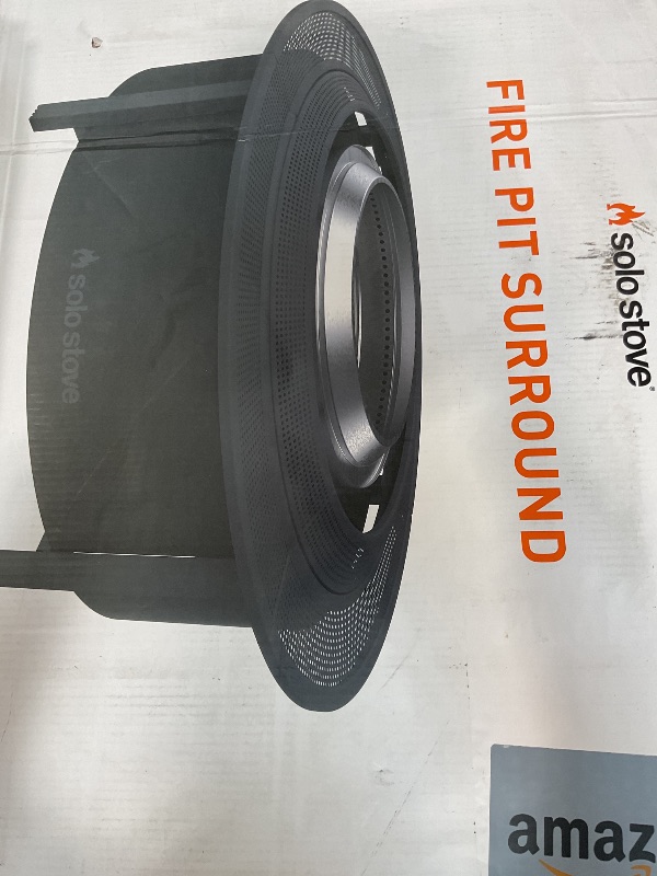 Photo 1 of ****MISSING PIT STOVE**** Solo Stove 52.6 Inch Fire Pit Surround Tabletop - Portable Protective Barrier for Wood Burning Fire Pits for Safety & Extra Space - Powder-Coated Steel and UV-Resistant Outdoor Fabric, Black