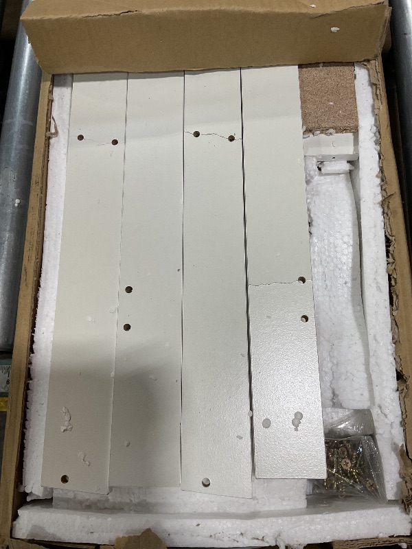 Photo 1 of **CRACKED PIECES SEEN IN PHOTO**Furinno Ladder Shelf, 4-Tier Ladder Book Shelf, Bookcase, Storage Shelves, Storage Rack, for Organization and Storage, Living Room, Home Office, White