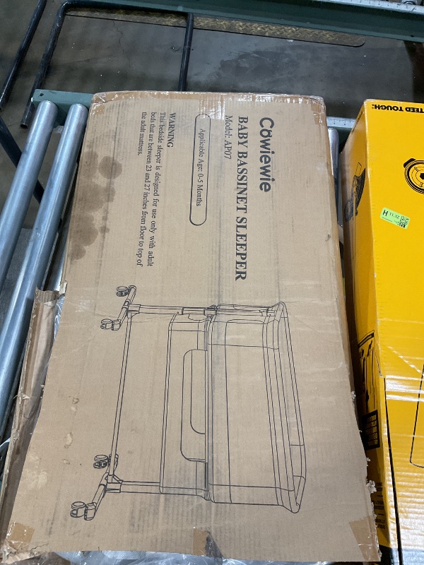 Photo 1 of **NEW BUT SLIGHT DAMAGE SEEN IN PHOTO**Cowiewie Bassinet Bedside Sleeper, Portable, Breathable, Adjustable Baby Bedside Bassinet for Peaceful Nights, Light Grey