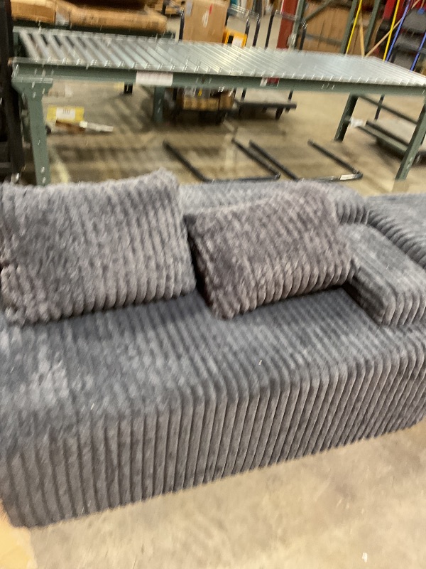 Photo 1 of 107" Cloud Sectional Couch, Comfy Upholstered Free-Combined Sofa for Living Room (Dark Gray)