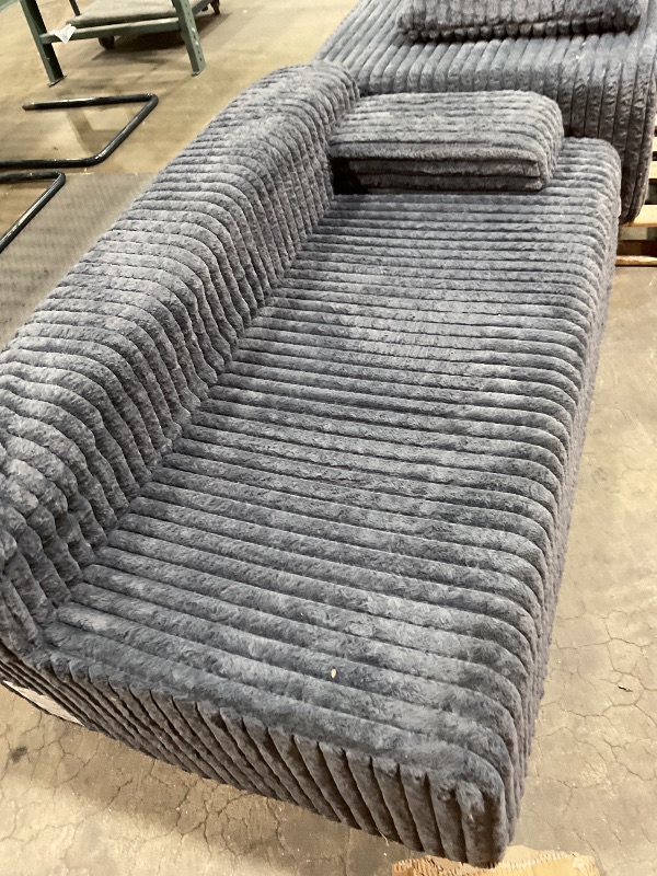 Photo 1 of 107" Cloud Sectional Couch, Comfy Upholstered Free-Combined Sofa for Living Room (Dark Gray)