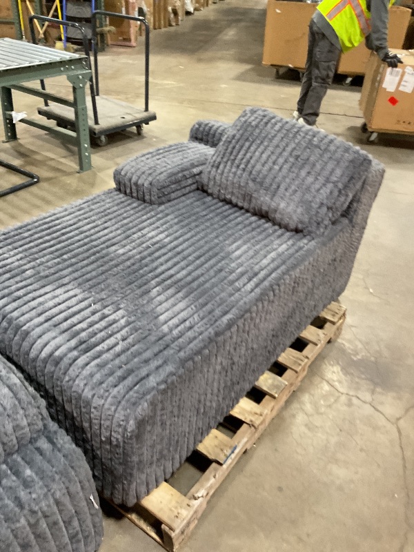 Photo 1 of 107" Cloud Sectional Couch, Comfy Upholstered Free-Combined Sofa for Living Room (Dark Gray)