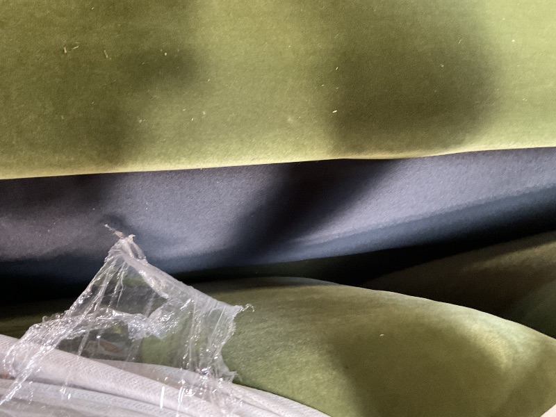 Photo 3 of Green not blue *** Iconic Home Dylan Velvet Modern Contemporary Button Tufted with Silver Nailhead Trim Round Acrylic Feet Sofa
