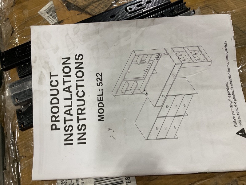 Photo 1 of *** FOR PARTS ONLY/MISSING ASSEMBLY PIECES*** Ieejdn Large Vanity Desk with 3 Color Touch Screen Dimming Mirror, Vanity Desk with Charging Station, Modern Retractable Makeup Dressing Table, Makeup Table with Storage Shelves and 5 Sliding Drawers