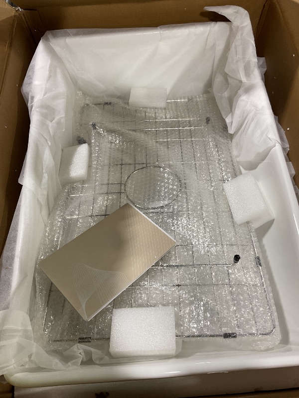 Photo 1 of ***SHOWS SIGNS OF USAGE*** GETPRO Farmhouse Sink 33 Inch Fireclay White Kitchen Sink Apron Front Farm House Large Deep Single Bowl Undermount Modern Luxury Kitchen Basin Easy to Clean