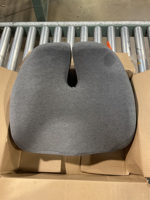 Photo 1 of **STAIN SEEN IN PHOTO**Comphekept Seat Cushions for Office Chairs & Hip Pain Relief, Extra-Dense Coccyx Cushion with Sciatica Support, Ergonomic Design for Desk Chair, Car, Wheelchair, All-Day Comfort (Gray)