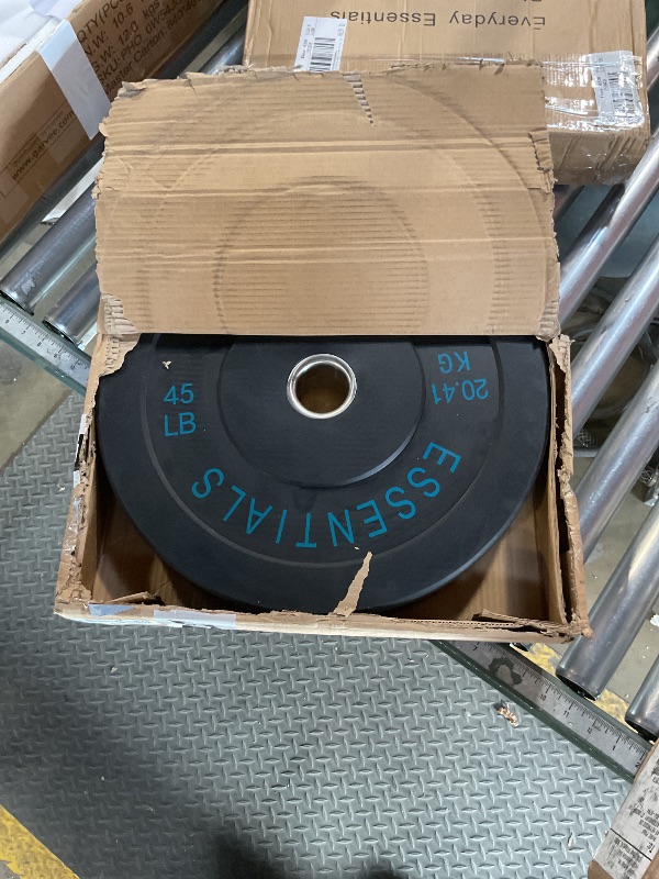 Photo 1 of ***ONLY 1*** Fitvids 2-Inch Olympic Bumper Plates – 2X 45LB Weight 45 LBS, Pair Black