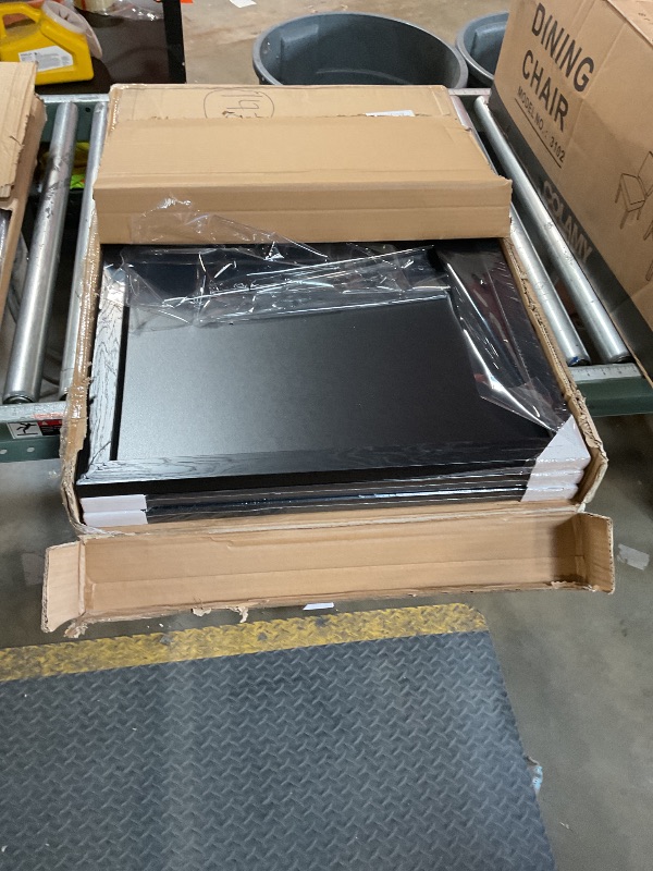 Photo 1 of **CRACKED FRAME SEEN IN PHOTO**PHOPAGO Black Abstract Wall Art Large 24x36in Ink Wash Minimalist Lines Framed Canvas Painting Artwork Living Room Bedroom Home Decor Black Framed