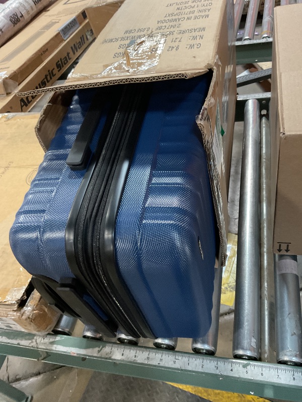 Photo 1 of ***UNKNOWN DMAAGES*** Amazon Basics 21" Hardside Carry-On Luggage, Hardshell Suitcase With Wheels, Expandable For Up to 25% More Space, With Scratch-Resistant Surface, Four Multi-directional Wheels, Navy Blue