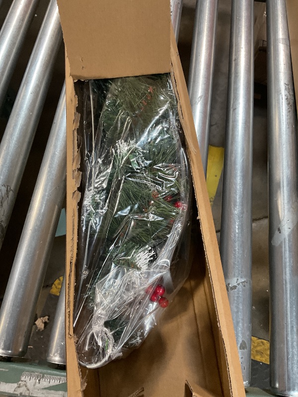 Photo 1 of **NO CANDLES**Yungyan Christmas Tabletop Centerpiece 30 Inch, Includes 5 Candle Holders Without Candle, Red Berries, Pine Cones and Base, Christmas Artificial Dinner Table Decorations