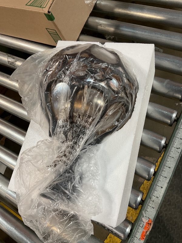 Photo 1 of **POSSIBLY FOR PARTS/ UNTESTED /UNKNOWN DAMAGES** Zanritelit Soccer Ball Outdoor Post Light for Lawn Porch Yard Driveway, Black Globe Outside Pier Mount Post Light Fixtures, Waterproof Sphere Lamp Post Light, Exterior Pole Mount Light(Large,1 Pack)