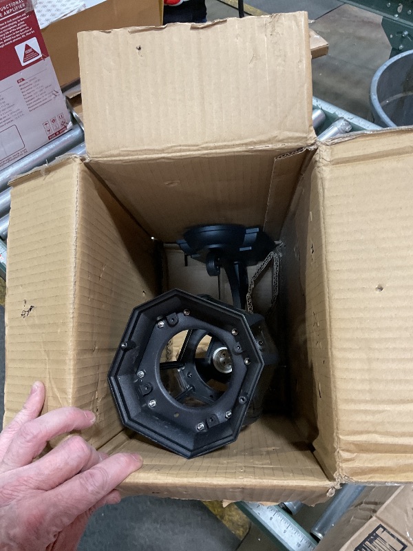 Photo 1 of ***MISSING PIECES*** Sea Gull Lighting 88200-12 Wynfield One-Light Outdoor Wall Lantern with Clear Beveled Glass Panels, Black Finish