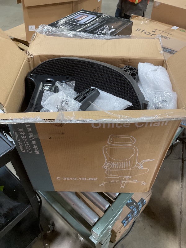 Photo 1 of ***RIP IN MATERIAL ON BACK OF CHAIR*** Sweetcrispy Office Computer Desk Chair, Ergonomic High-Back Mesh Rolling Work Chairs with Wheels and Adjustable Headrests, Comfortable Lumbar Support, Comfy Flip-up Arms for Home, Bedroom, Study,Black