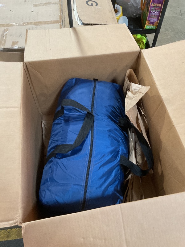 Photo 1 of 10 Person Camping Tent - Large Outdoor Tent with Room Divider and Rainfly - Family Camping House with 2 Doors and 4 Screen Windows by Wakeman Outdoors (Navy)