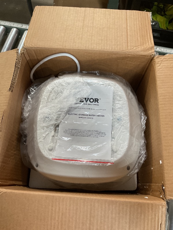 Photo 1 of **POSSSIBLY FOR PARTS/ RUSTED & MISSING VALVE PIECE*** VEVOR Electric Mini-Tank Water Heater 2.5-Gallon Tank, 1440W Hot Water Boiler Storage, Safety Temperature Pressure Valve Easy Install, for Kichen Bathroom Restaurant, Shelf Wall Floor Mounted