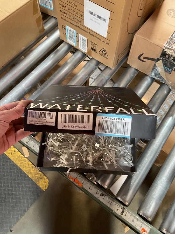 Photo 1 of 16.4FT Smart RGB Christmas Waterfall Lights with Star, APP & Remote Control, DIY Custom Light Show & Music Sync, Timer, 245 LEDs Color Changing Outdoor Decor for Xmas, Yard, Party