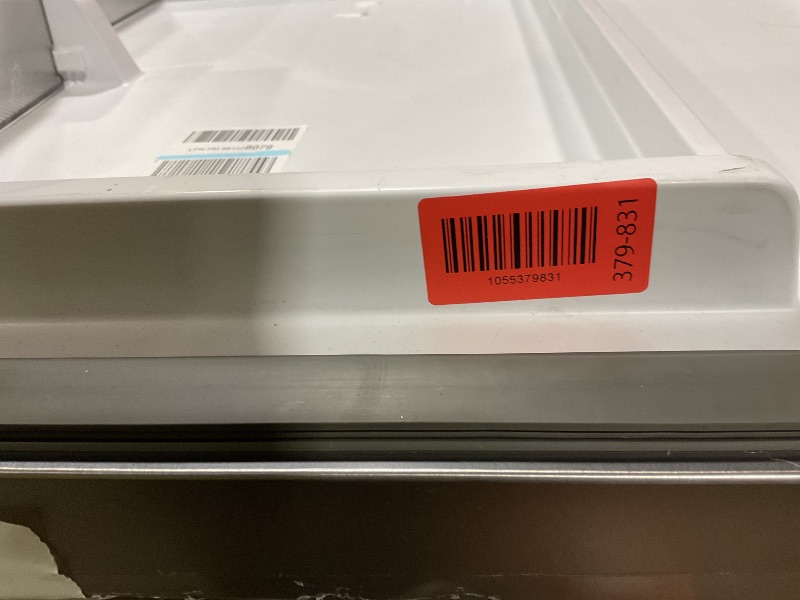 Photo 1 of ****MAJOR DAMAGE FOR PARTS OR SCRAP****BLACK+DECKER 24 Cu. Ft. Top Mount Refrigerator with Ice Maker, 2-Door Refrigerator with Top Freezer, Freezer with Icemaker and Adjustable Temperature Control, ENERGY STAR, BR2400JIMS, Stainless Look