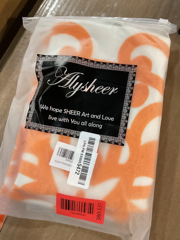 Photo 1 of (USED/FAIR) (BAGGED) Alysheer Embroidered Decorative Throw Pillow Covers 18"x18" Set of 2 Pieces, Classic Boho Mandala Knit Pattern, 100% Cotton Canvas Cozy Vibrant Cushion Cases for Sofa Couch Living Room (Bright Orange)