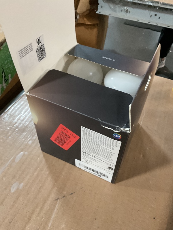 Photo 1 of (incomplete) Philips Hue Smart 60W A19 LED Bulb - Soft Warm White Light - 4 Pack - 800LM - E26 - Indoor - Control with Hue App -