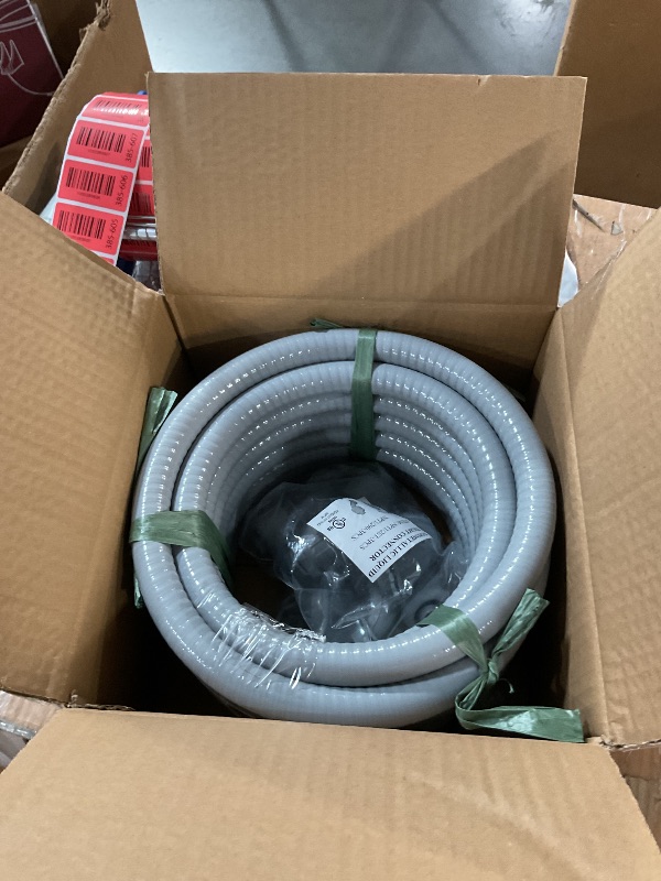 Photo 1 of (1/2" Dia * 25 Feet) Yariwiz Flexible Electrical Conduit Liquid Tight PVC Conduit Kit with 3 PCS Coupling, 3 PCS Elbow and 7 PCS Strap, Sealtight Seal Flex Liquidtight Wire Outdoor Non Metallic Grey