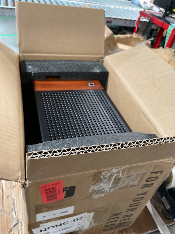 Photo 1 of JONSBO T6 Black ITX PC Case, Mini Tower Aluminum Computer Case, with Multifunctional Handle, Walnut (Solid Wood) Panel.MB:DTX/ITX,Black Chassis