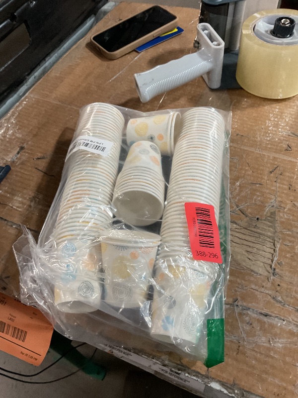 Photo 1 of (used) GUSTO [3 oz. - 100 Count Small Paper Cups, Disposable Mini Bathroom Mouthwash Cups 