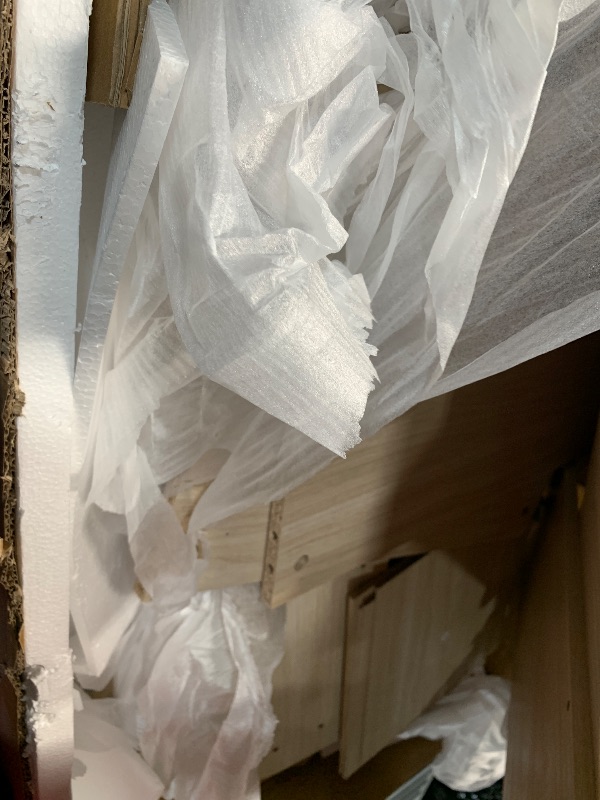 Photo 1 of ***MISSING PARTS*** NO MIRROR ***LINSY Wood Vanity with Glass Top, Make Up Vanity Desk  and Lights, Boho Fluted Vanity with Storage, Drawers, Cabinet and Outlet, 48" Large Vanity Table for Bedroom, Women, Girls, Oak