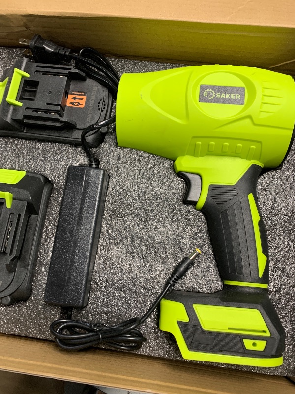 Photo 1 of (sold for parts only) Saker Cordless Leaf Blower Portable Dust Cleaner Handheld Blowers 2 x 4.0Ah Batteries 180000 RPM Air Duster with Adjustable Speed 