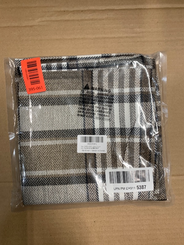 Photo 1 of (covers only) (bagged) CARRIE HOME Brown Plaid Pillow Covers 18x18 Set of 2 Farmhouse Plaid Decorative Throw Pillows for Living Room Couch Sofa