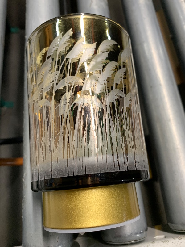 Photo 1 of (see images) Eywamage Small Battery Operated Table Lamp with Remote Timer, Pampas Glass Cordless Accent Lamp for Bedroom Kitchen Living Room